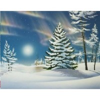 Нетрадиционный метод рисования «Зимний лес» 